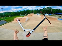IS THIS THE BEST OUTDOOR SKATEPARK IN AMERICA? 🤯🛴Roman Dellapena #scooter #reels #fyp #gopro #tricks