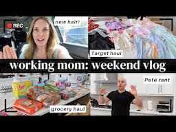 Working Mom Weekend Vlog: New hair, Target & Amazon haul, Grocery haul, Pete rant | Amanda Fadul