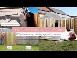 NEW BUILD GARDEN RENOVATION | double boarding fence for privacy, building patio & greenhouse | ep 2