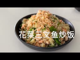 饱腹感满满 花菜三文鱼炒饭【田园时光美食】