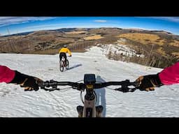We took our bikes to the ski area (during ski season)