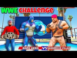 Big Fight Rope Hero Vs Dengerous Villain In Gta 5 |WWE | Rope Hero Vice Town | Black Spider 2.0