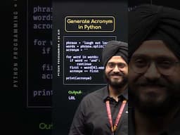 Generate Acronym using split() #Python #NesoAcademy #QuickConcepts