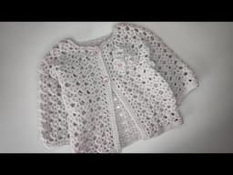 Crochet #98 How to crochet springs/ summer lace cardigan for girls / Part 2