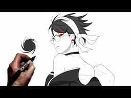 How To Draw Sarada Mangekyo Ohirume | Step By Step | Boruto