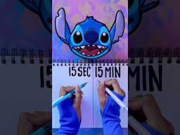 Drawing Stitch in ONLY 15 seconds VS 15 minutes 😱 #shorts