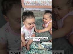 You finally notice you have a twin 💞 #twinmoments #twingirls #twinmom #twins