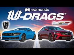 Edmunds U-Drags: Ford Mustang Dark Horse vs. Cadillac CT4-V Blackwing | Quarter Mile, Handling, More