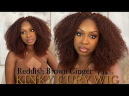 Beginner Friendly Kinky Curly Wig| Reddish Brown Ginger Curly Wig ft Unice Hair