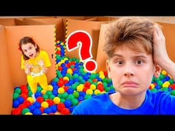 Eva and Friends CARDBOARD PRISON Challenge for kids