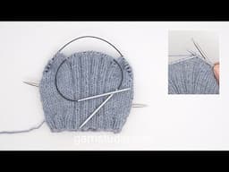 How to work with 2 circular needles with different needle sizes