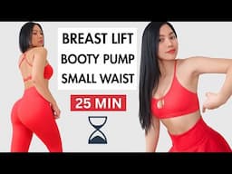 Perfect hourglass shape home workout⌛chest lift, booty pump, small waist, 3x a week in 3 weeks