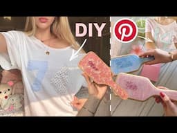 PINTEREST DIYs 🐚🍧 patchwork shirt, custom hairbrush, phone charm + sticker collage case! 𓆉°❀