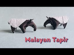 Origami Malayan Tapir, step by step tutorial