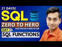 SQL Full Course In Just 21 Days | SQL Tutorial in Hindi0 | SQL Functions | Day 9