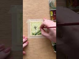 Watercolor dandelions for painting 26 out of 100 tiny paintings in 2025. Salt was perfect for this!