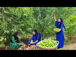 Cooking an Traditional Meal with GREEN PLUMS! A Taste of Pure Village Life