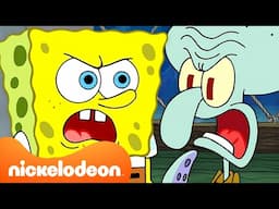 SpongeBob peleando con sus amigos por 60 minutos seguidos 😤 | Nickelodeon