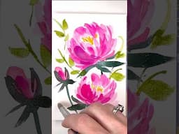 EASY watercolor Peonies for beginners #watercolorpainting