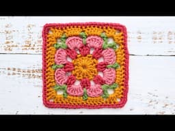 🌸 How to Crochet a Camellia Flower Granny Square 🌸 | Easy & Beginner-Friendly Tutorial