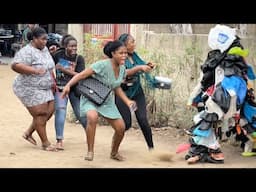 They Run for their lives out of fright. Trashman Bushman Prank