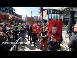 New Yorkers Protest Tesla, Musk and DOGE at NYC Manhattan Showroom March 29 2025