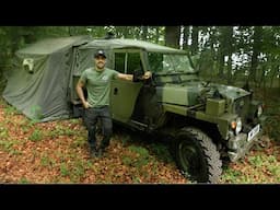 First Night Camping in my 1981 British Military Land Rover with Tent that attaches to Vehicle