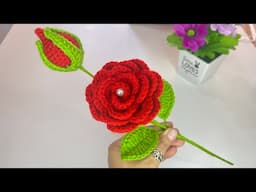 💡Súper Idea 💡 Tutorial Rosa Botón 🥀a crochet muy fácil.. #crochet #tutorial #flowers
