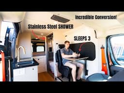 Luxury Van Tour: Handcrafted Woodwork, Stainless Steel Shower & Perfectly Designed for 3!