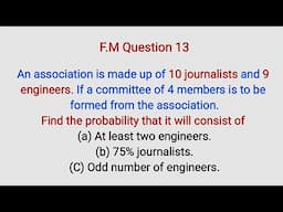 Further Mathematics question13 | Probability of Selecting Engineers and Journalists from a Committee
