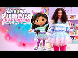 A Skirt That ✨SPARKLES✨ Making a DIY Tutu for Gabby's Birthday! | GABBY'S DOLLHOUSE: CRAFT ROOM