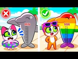 Water Park Swimming Pool 🌊 Big and Small 🛝 The Tallest Slide Ever 😍 Cartoons by Purr-Purr Stories
