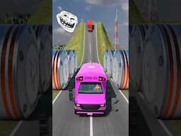 School Bus & Cargo Van Smash by💀😱#trendingshorts #viralvideo #trendingvideo #beamngdrive