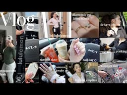 VLOG- 1st Lululemon set +amazon jewelry haul +diamond ring +summer shorts +empties +grwm +nails +etc
