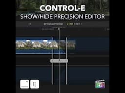 Final Cut Pro Shortcut | Control-E | Show or Hide Precision Editor