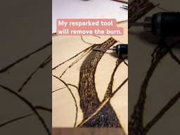 Oops! Here’s how I fixed it without starting over. #pyrography #shorts