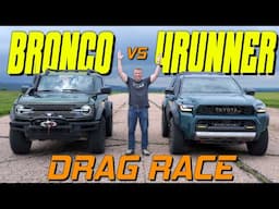 It's CLOSE - 2025 Toyota 4Runner Turbo vs. Hybrid vs. Ford Bronco Drag Race!