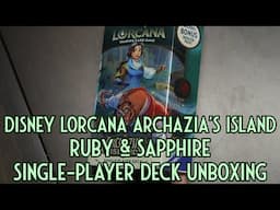 Disney Lorcana Archazia's Island Ruby & Sapphire Single-Player Deck Unboxing