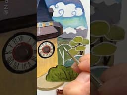 Whimsical Clock Tower Painting: Full Video Linked