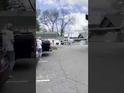 Rubbish Bag Sucked Into Helicopter Tail Rotor!