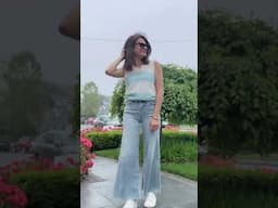 Rainy Summer Day Outfit - Sleeveless Sweater and Jeans
