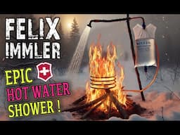 Self-Sufficient Gravitiy Shower with Fire Heating - Bushcraft Winter-Wellness at its finest!