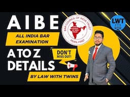 All India Bar Examination | AIBE | detailed video on AIBE | law with twins | judicial service exam