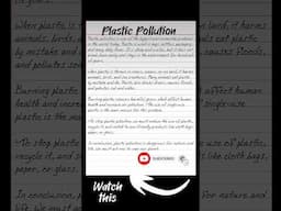 Essay on Plastic Pollution #essay #shorts #PlasticPollution  #trending #viral