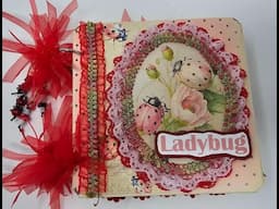 Lady Bug Chipboard  6x6 Junk Journal Mini Album