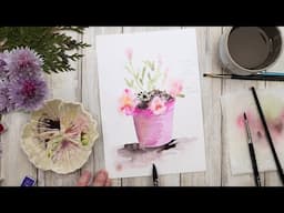 Loose Watercolor Flowers|for Beginners