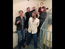 #homefree X #williejones sings Get low/get high on a #staircase