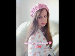 Crochet Beret-Full Tutorial On My Channel 🩷#crochet #shortsyoutube #diy #shorts