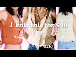 ✏️ Design Process 🧶 Recreating this $210 Knit Top for $40 Stash Yarn So Technically Free (girl math)