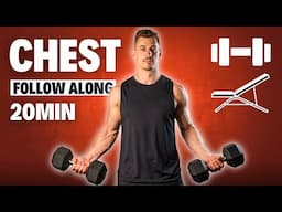 20 Min CHEST WORKOUT with Dumbbells & Bench | Follow Along